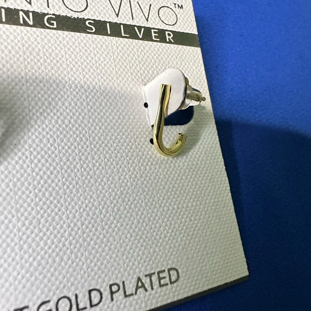 🎉 4/ $25 18K gold plated earrings, Argento Vivo - Picture 2 of 6